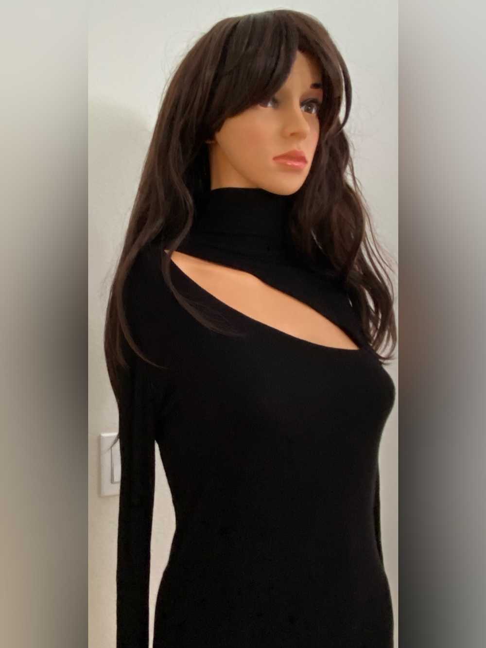 NEW MICHAEL LAUREN ASYMMETRICAL BLACK LONG SLEEVE TOP